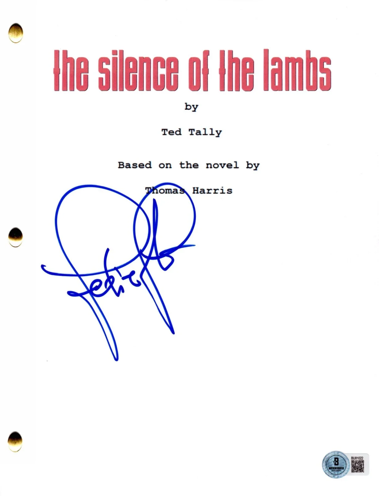 Jodie Foster — Jodie Foster Signed The Silence of the Lambs Full Script Autograph Beckett