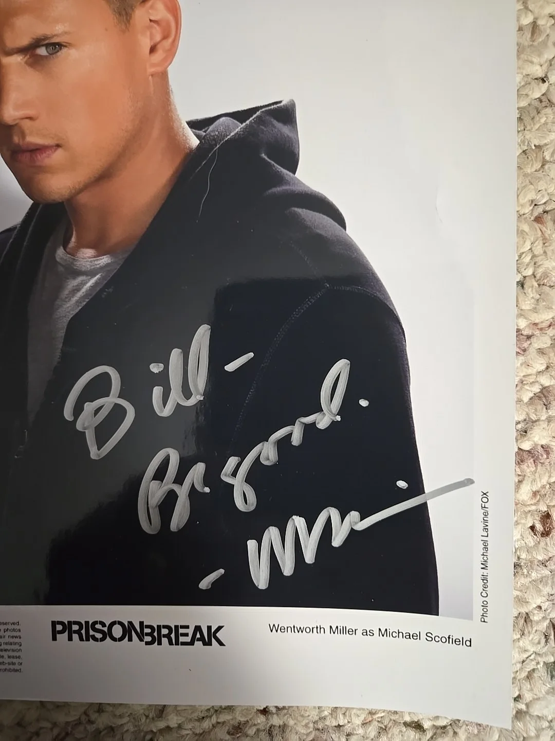 Wentworth Miller ' Prison Break ' Film-Stage-TV Signed 8x10 Photo., изображение 2