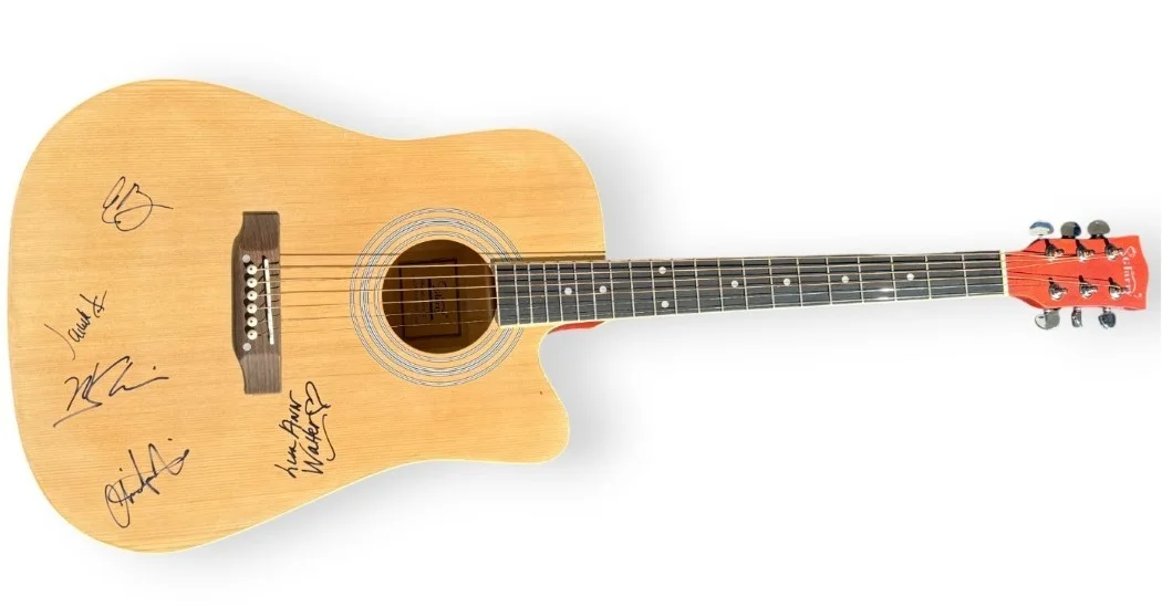 Abbott Elementray Signed Cast Guitar Brunson Davis James Perfetti Walter BAS, image 2