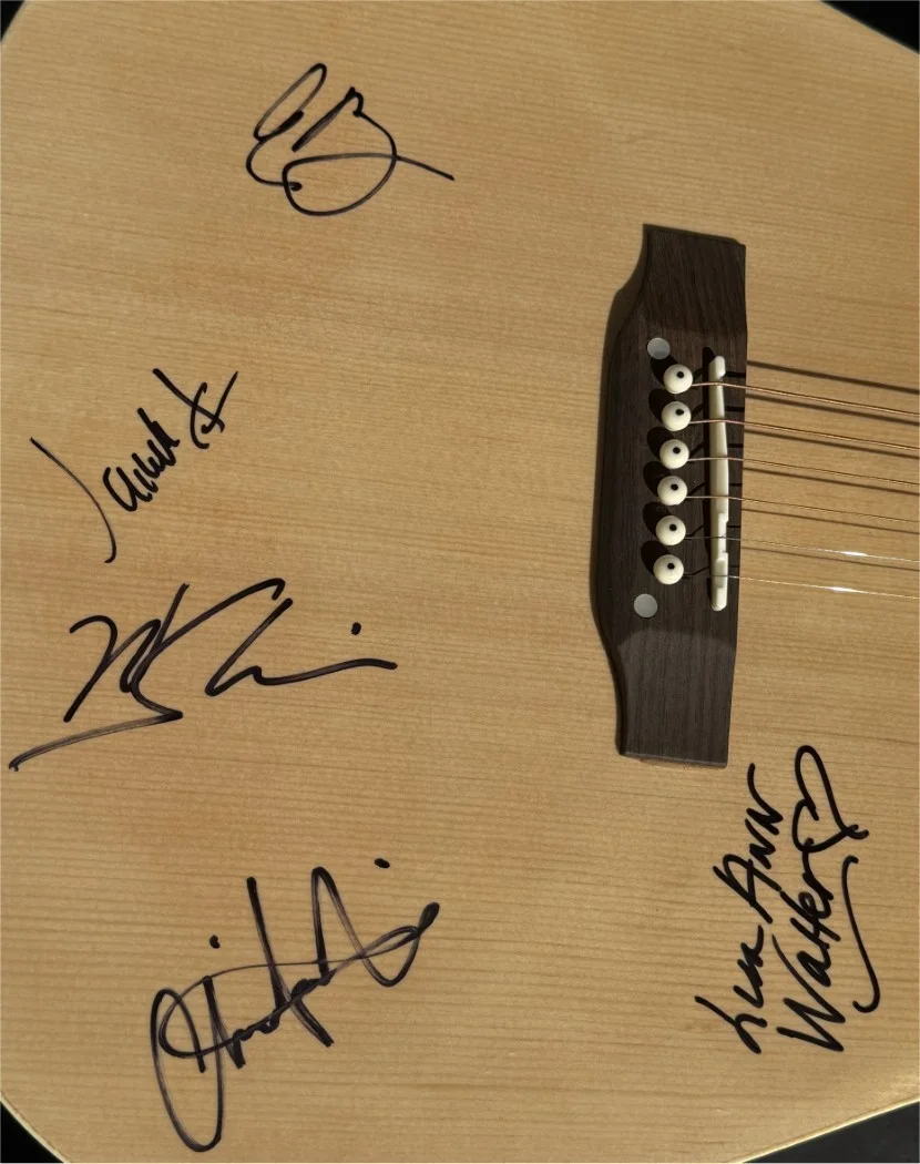 Abbott Elementray Signed Cast Guitar Brunson Davis James Perfetti Walter BAS, image 3