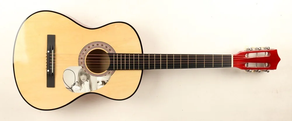 Taylor Swift Signed 38" Acoustic Orange Guitar (JSA), image 3
