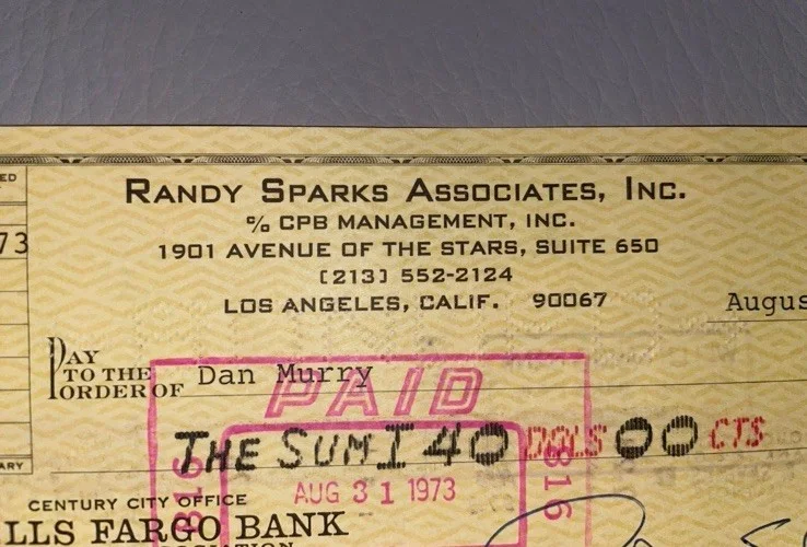 NEW CHRISTY MINSTRELS RANDY SPARKS Rare Signed Check, image 3