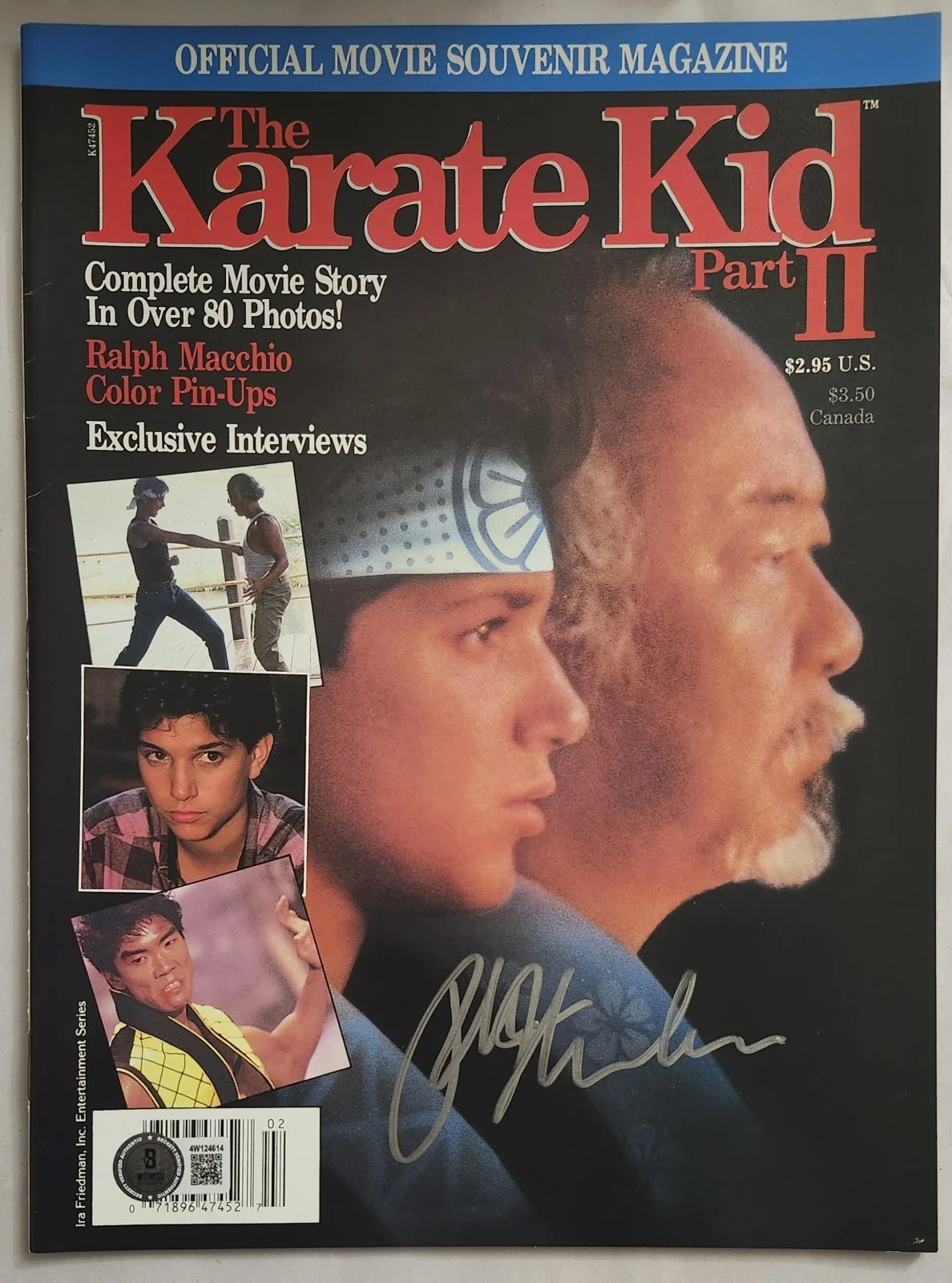 Ralph Macchio — Karate Kid 2 Official Souvenir Magazine Topps 1986 Signed By Ralph Macchio BAS