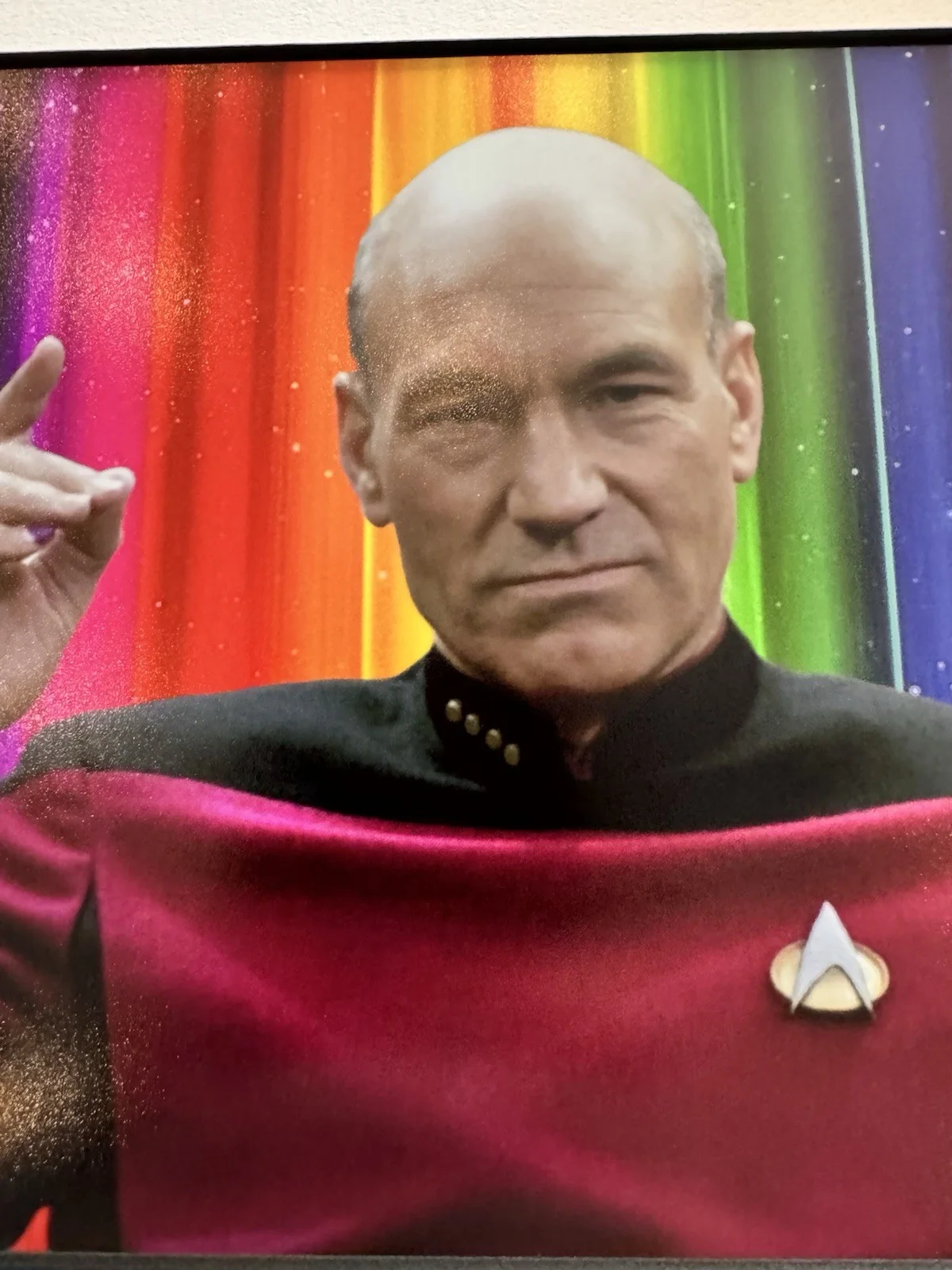 patrick stewart — Patrick Stewart Signed Star Trek Framed Display 11x14 - ACOA, image 2
