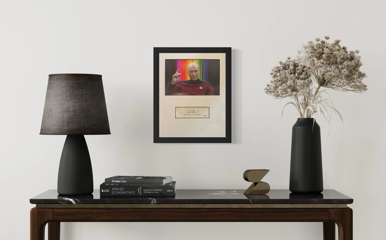 patrick stewart — Patrick Stewart Signed Star Trek Framed Display 11x14 - ACOA, image 5