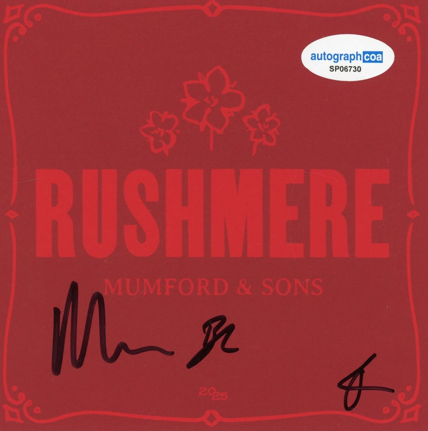 Mumford & Sons Signed Autograph Rushmere CD Framed Marcus x3 Full Band ACOA COA, image 2