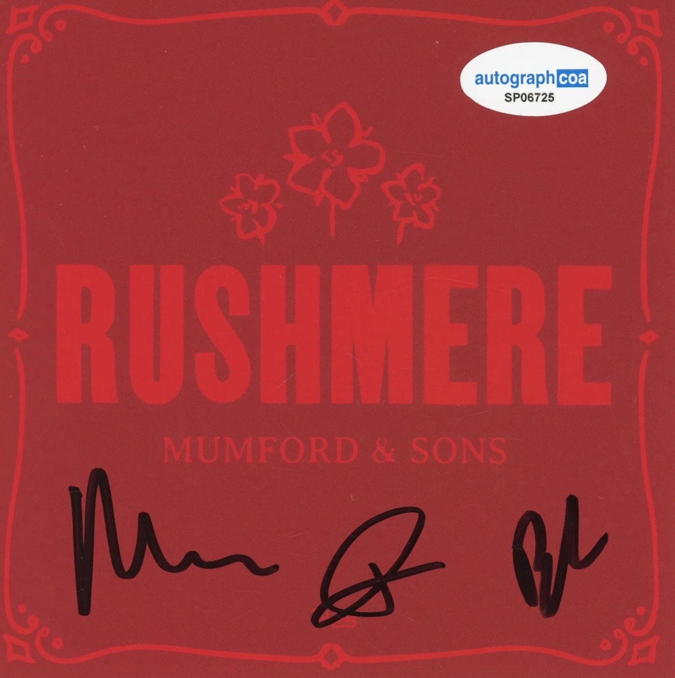 Mumford & Sons Signed Autograph Rushmere CD Framed Marcus x3 Full Band ACOA COA, image 2