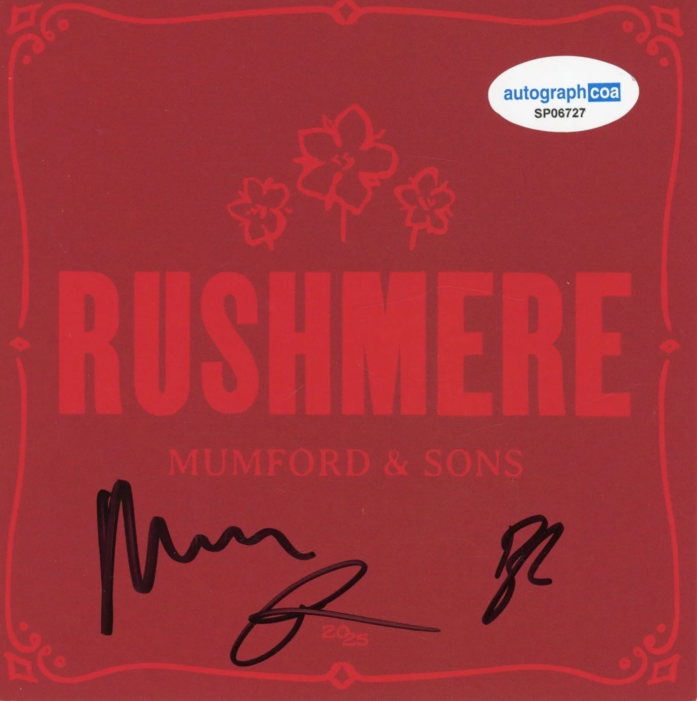 Mumford & Sons Signed Autograph Rushmere CD Framed Marcus x3 Full Band ACOA COA, image 2