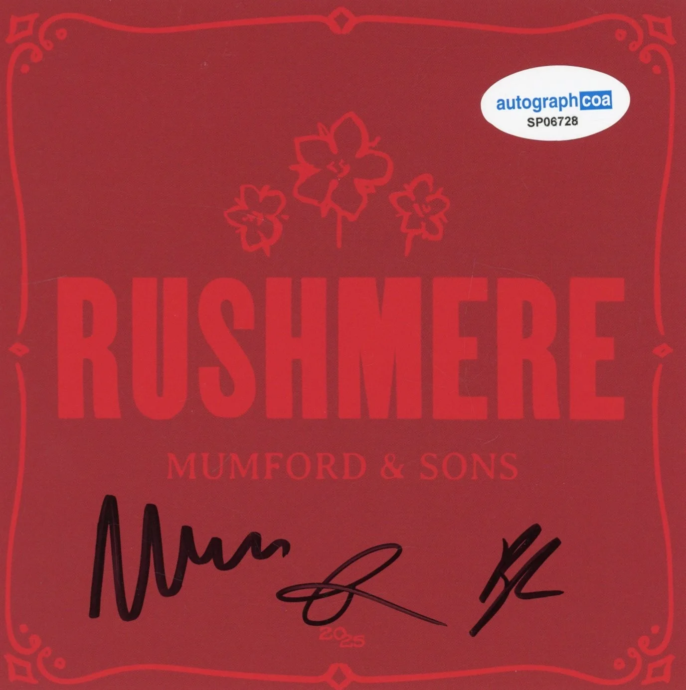 Mumford & Sons Signed Autograph Rushmere CD Framed Marcus x3 Full Band ACOA COA, image 3