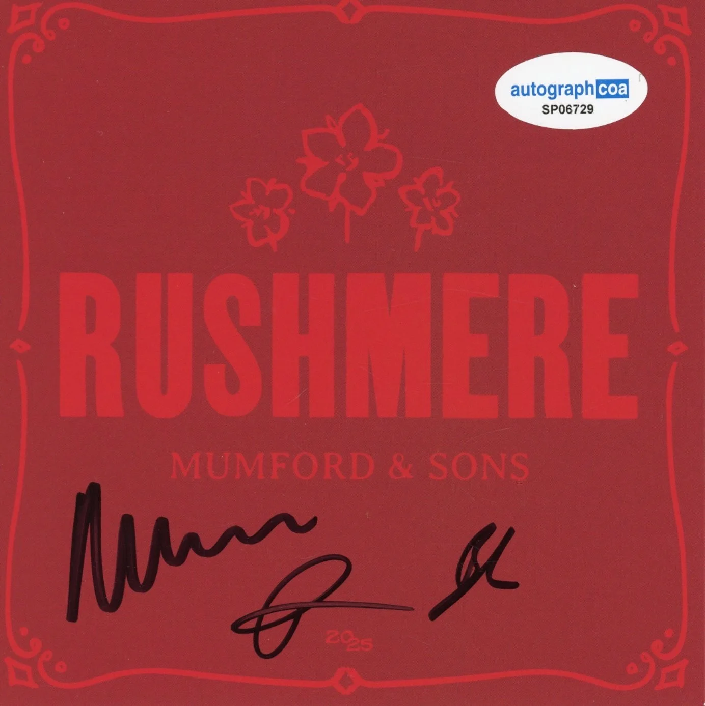 Mumford & Sons Signed Autograph Rushmere CD Framed Marcus x3 Full Band ACOA COA, image 4