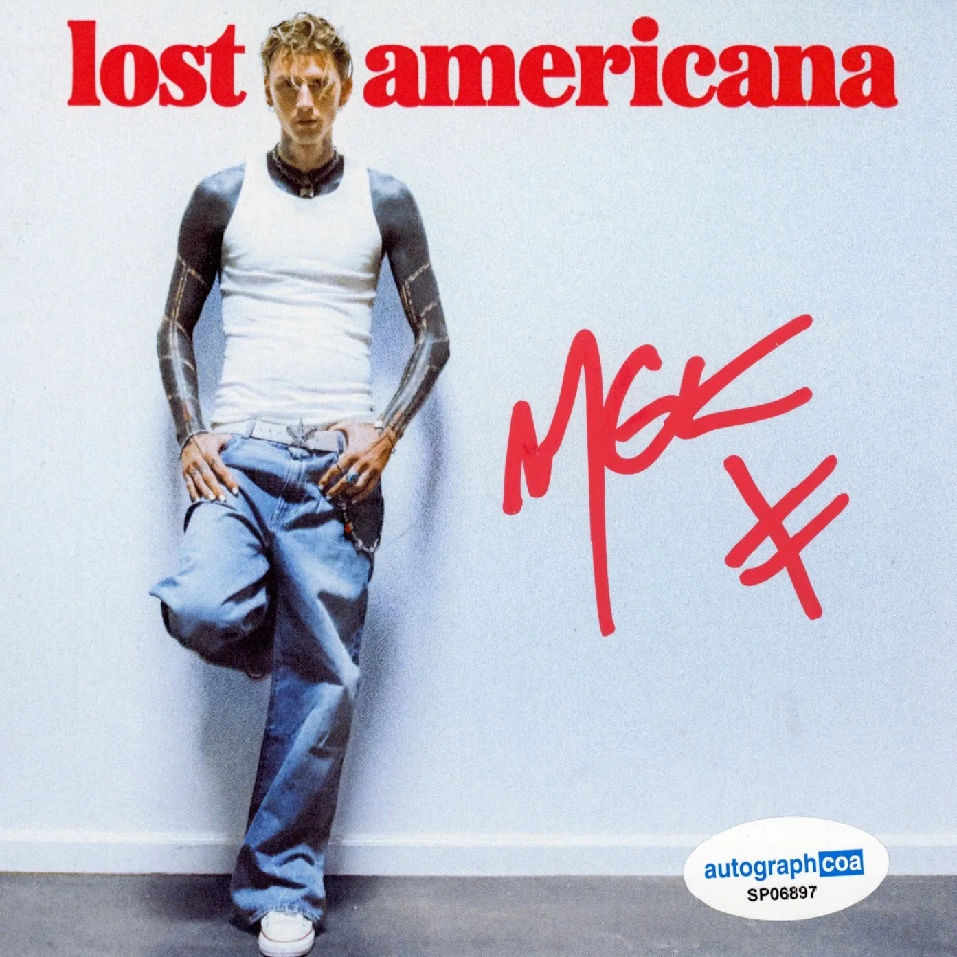 MGK Signed Autograph Lost Americana CD Framed Display Machine Gun Kelly ACOA COA, изображение 2