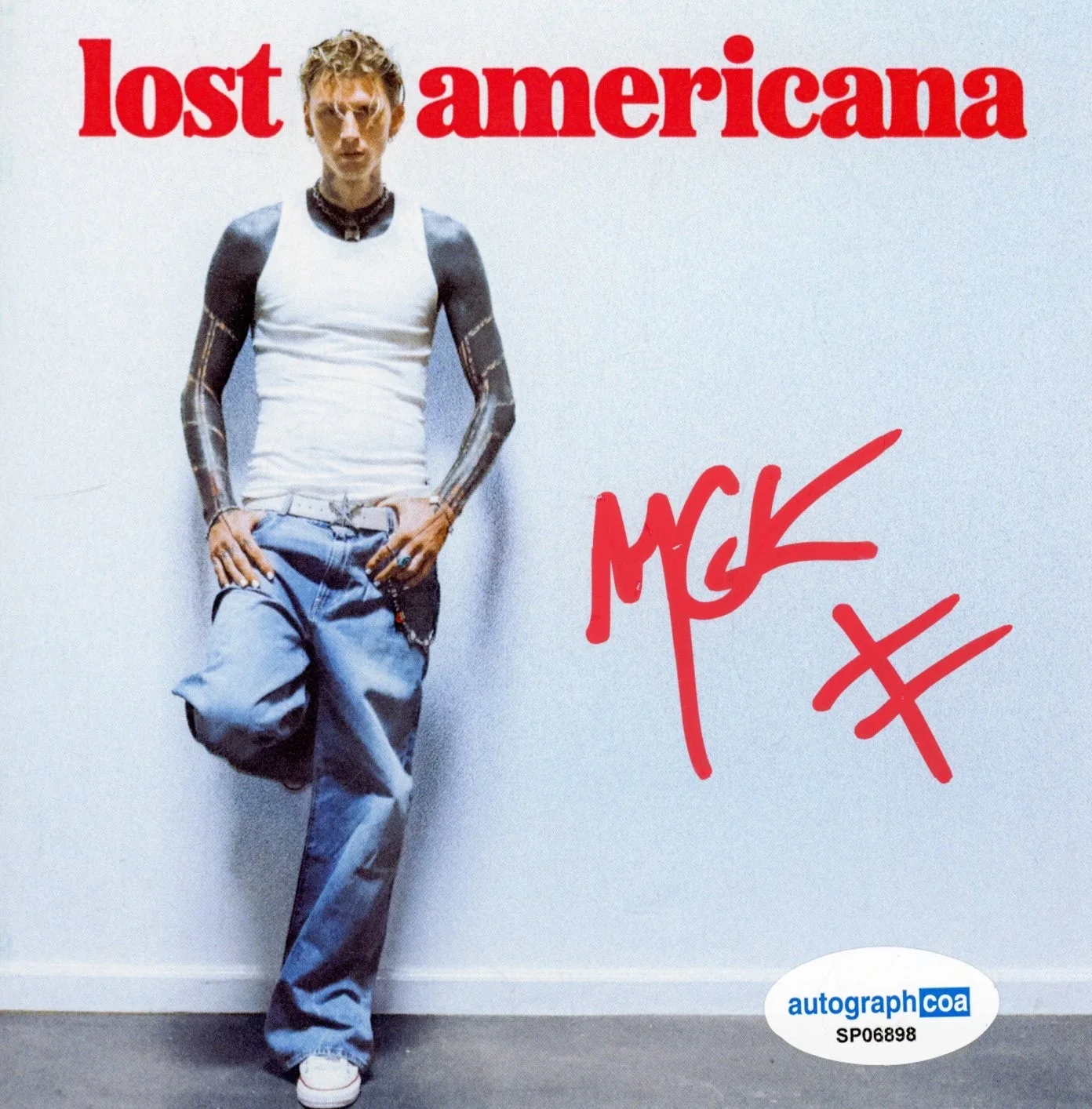 MGK Signed Autograph Lost Americana CD Framed Display Machine Gun Kelly ACOA COA, изображение 3