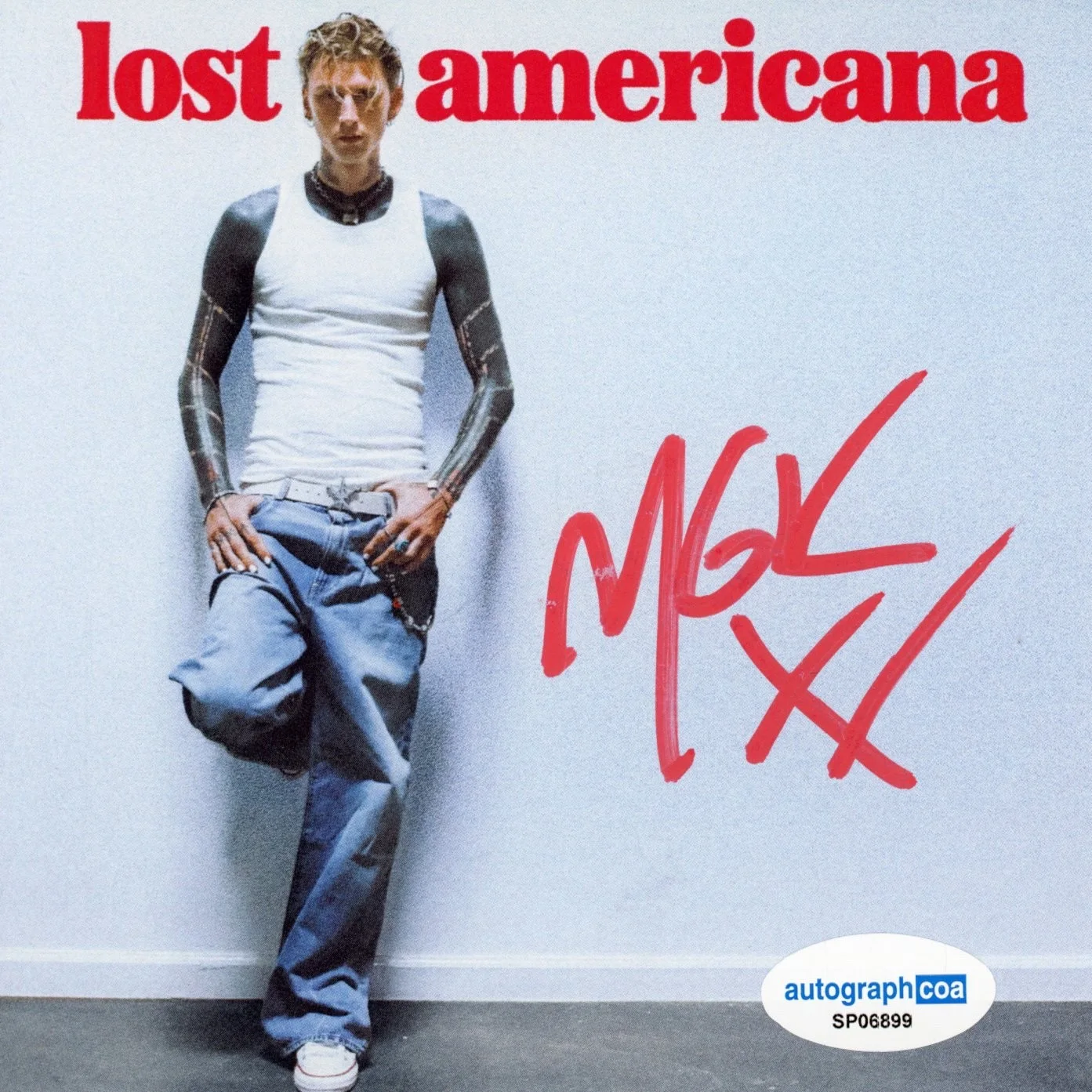 MGK Signed Autograph Lost Americana CD Framed Display Machine Gun Kelly ACOA COA, изображение 4