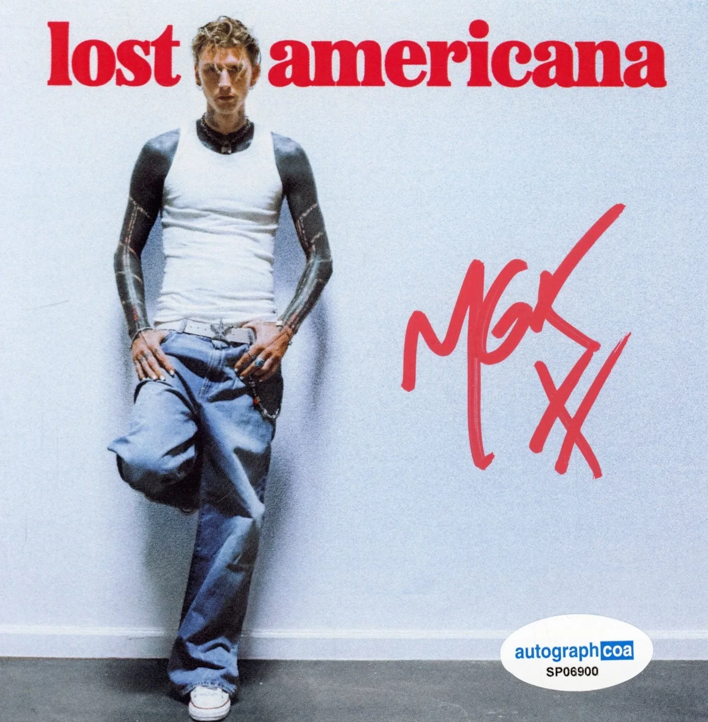 MGK Signed Autograph Lost Americana CD Framed Display Machine Gun Kelly ACOA COA, изображение 5