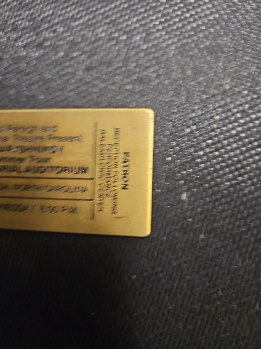 Vintage Brass Commemorative Ticket For MIKHAIL BARYSHNIKOV BALLET DANCER,RALEIGH, image 5
