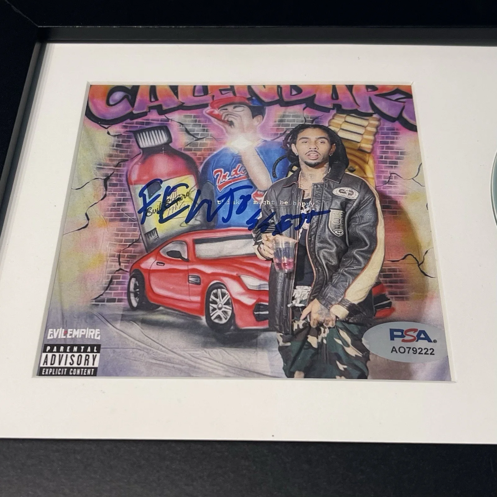 ROBB BANK$ RAPPER SIGNED I MIGHT BE HAPPY CD ALBUM BANKS AUTOGRAPH FRAME PSA COA, image 2