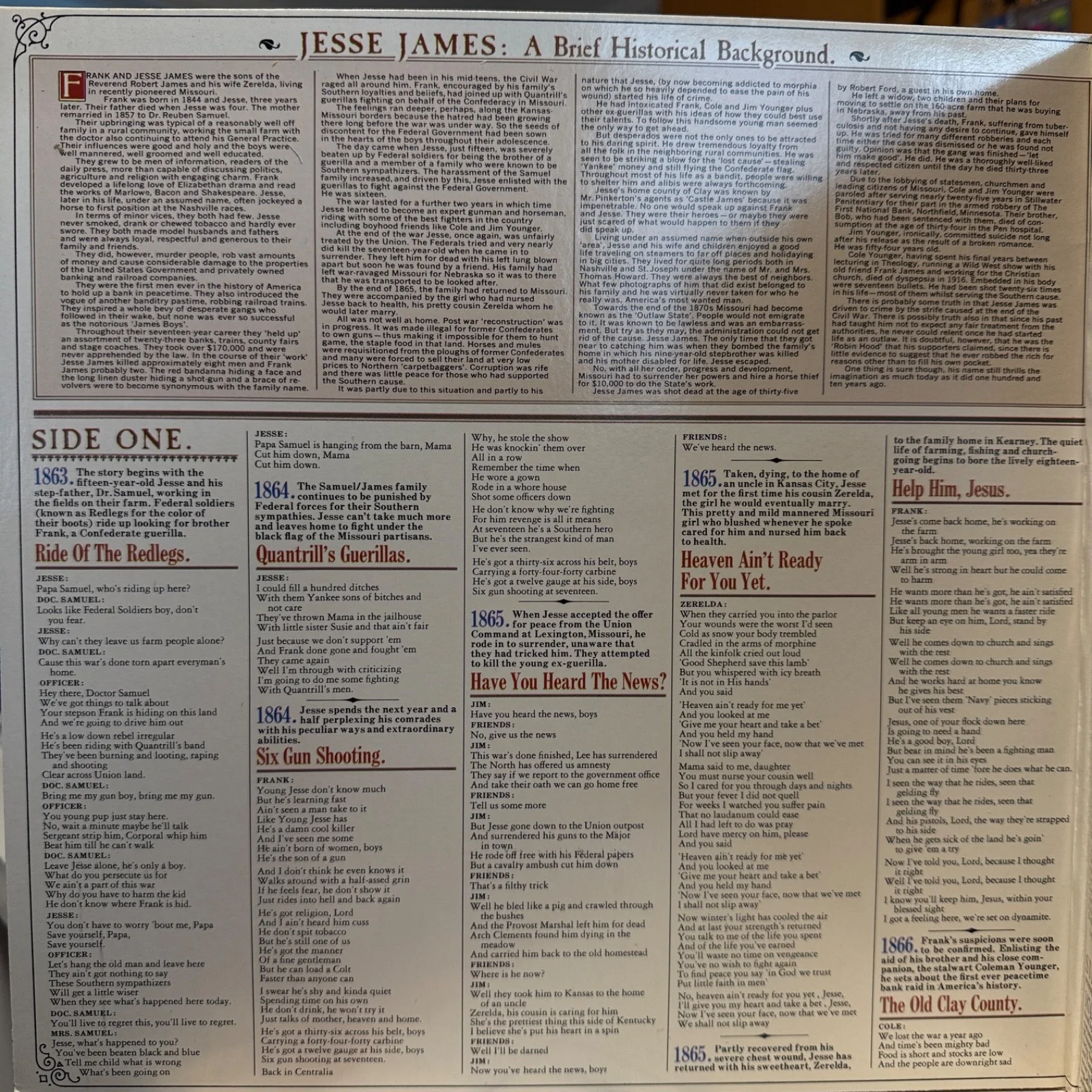 ALBERT LEE "The Legend of Jesse James" AUTOGRAPHED SP-3718 gatefold corner bump, изображение 3