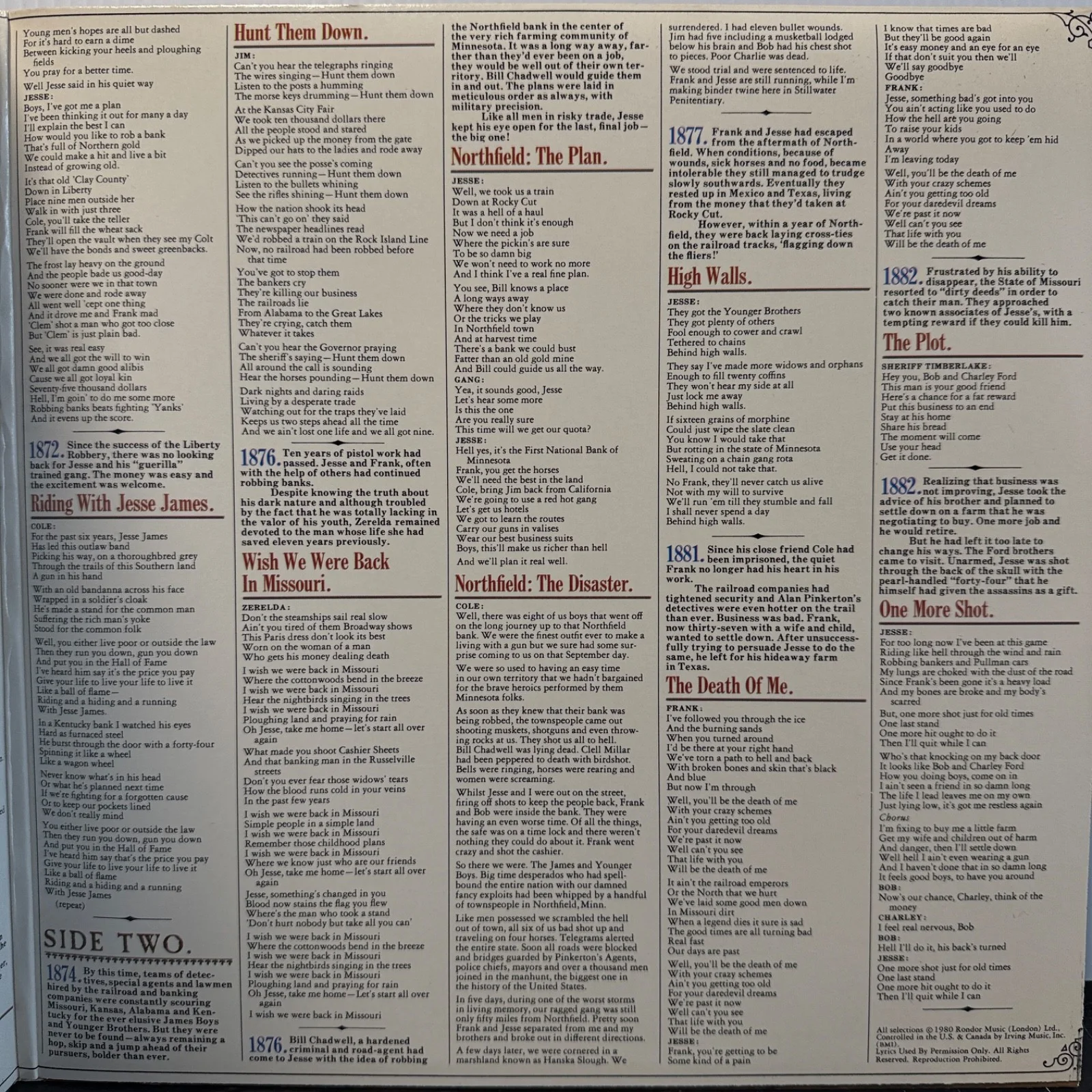 ALBERT LEE "The Legend of Jesse James" AUTOGRAPHED SP-3718 gatefold corner bump, изображение 4