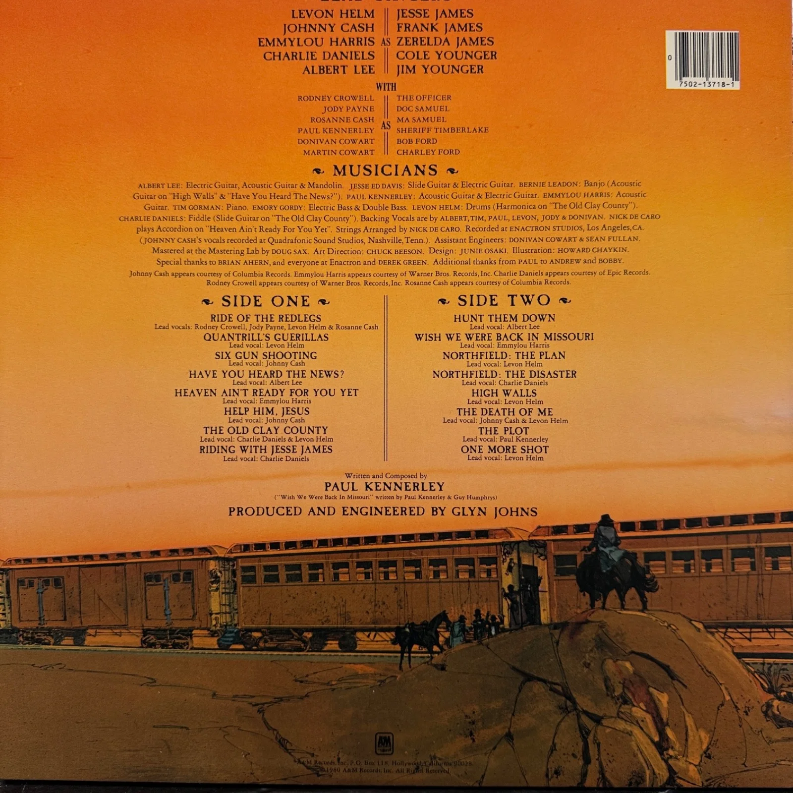 ALBERT LEE "The Legend of Jesse James" AUTOGRAPHED SP-3718 gatefold corner bump, изображение 5