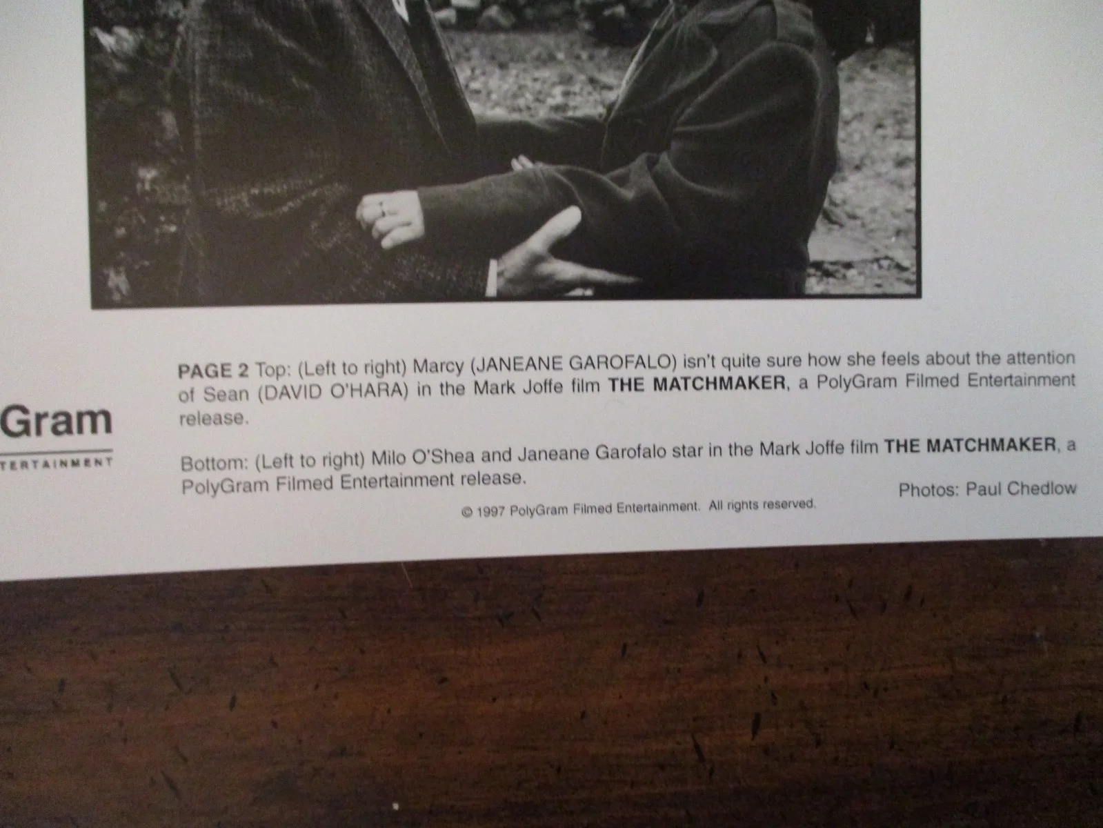 David O'Hara/Milo O'Shea/Janeane Garofalo(THE MATCHMAKER)1997 8 x 10 B & W Photo, изображение 4