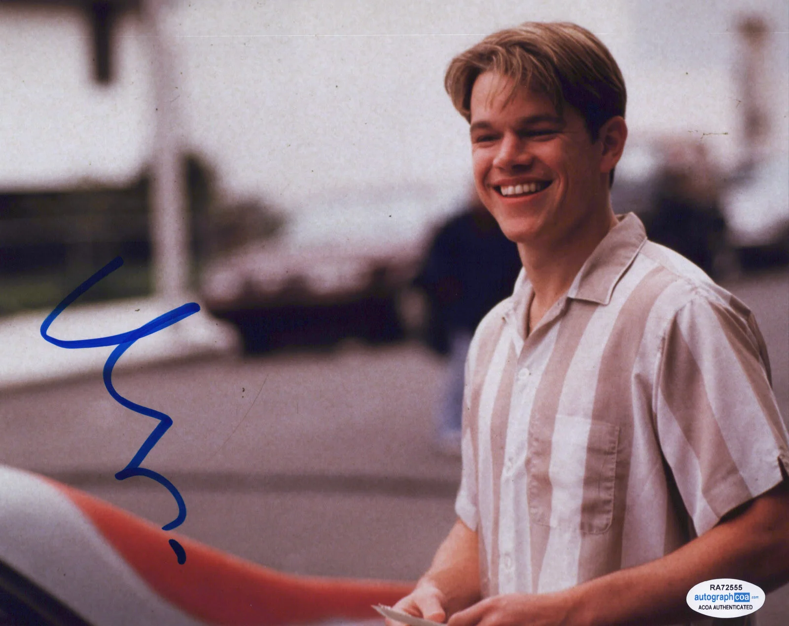 MATT DAMON — Matt Damon signed "GOOD WILL HUNTING" 8x10 Photo AUTOGRAPHED Proof ACOA COA, изображение 3