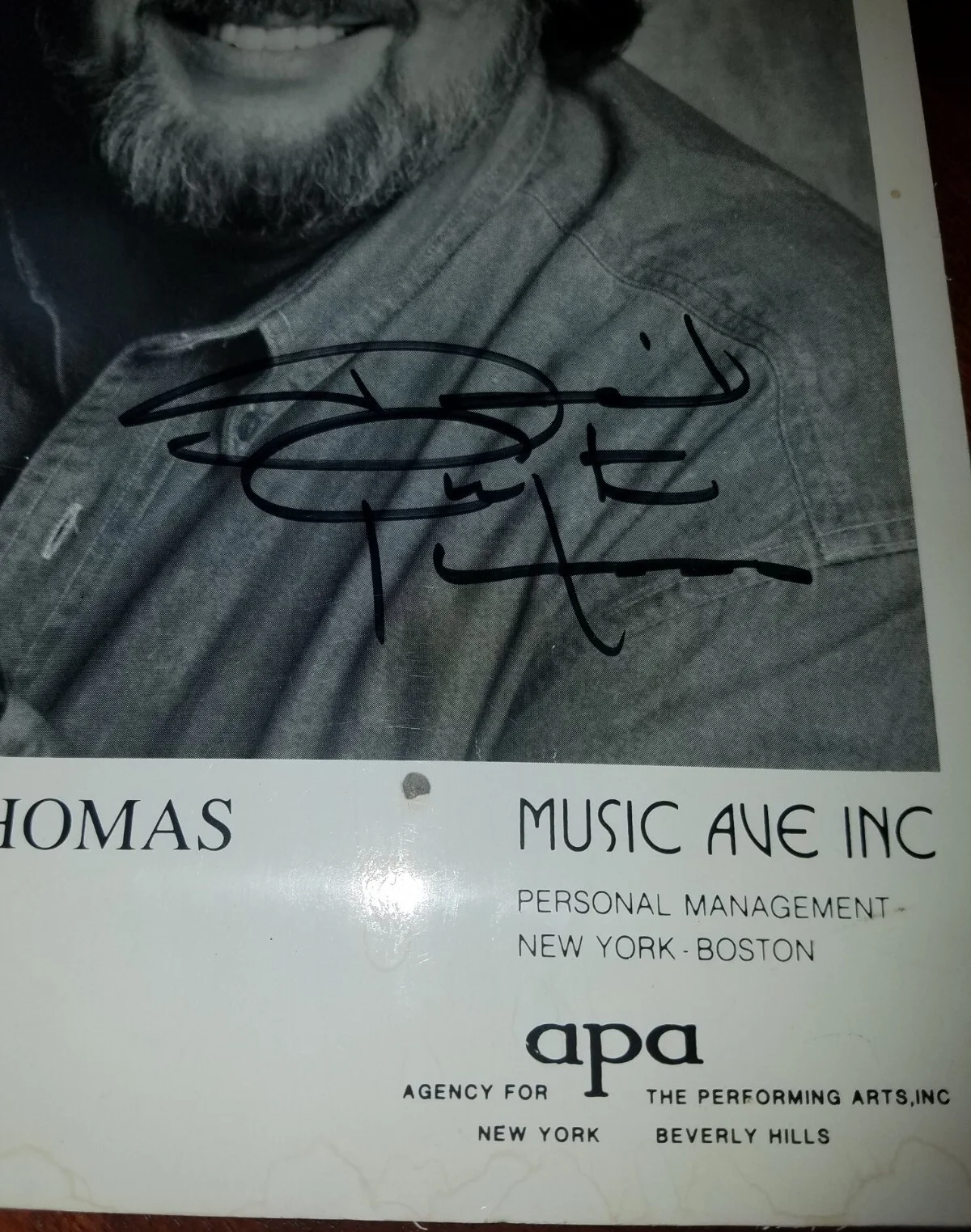 David Clayton Thomas Signed Autographed Promo Photo Picture APA Music Avenue Inc, изображение 2