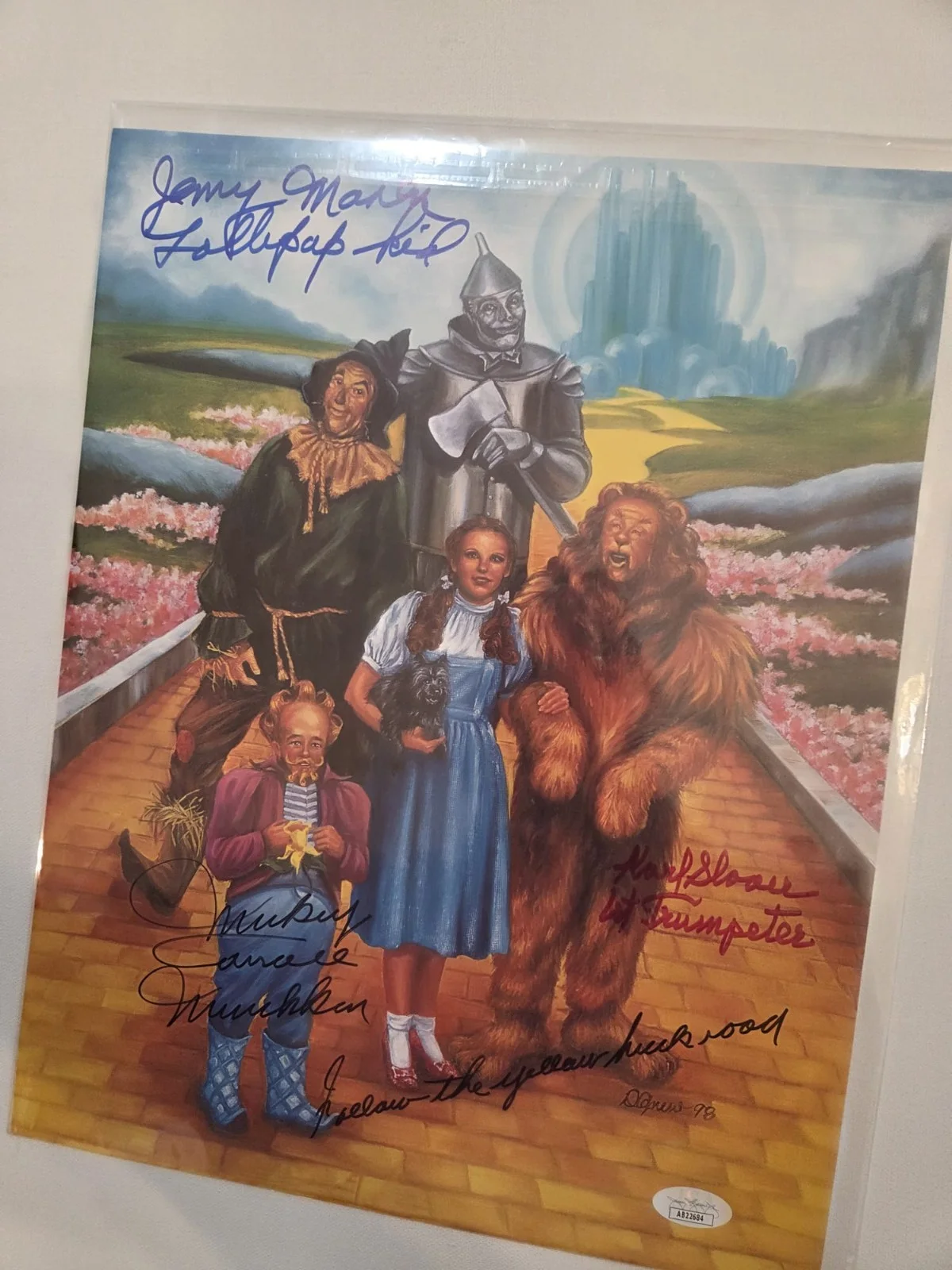 Mickey Carroll, Karl Slover, Jerry Maren — The Wizard of Oz Mickey Carroll Karl Slover Jerry Maren SIGNED 11x14 Photo JSA, изображение 3