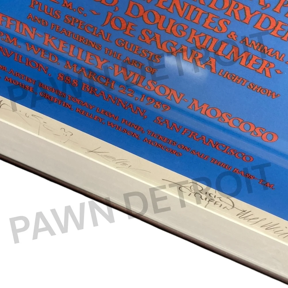 1989 Signed Concert Art Poster Artist Rights Today GRIFFIN WILSON MOUSE KELLEY, изображение 3