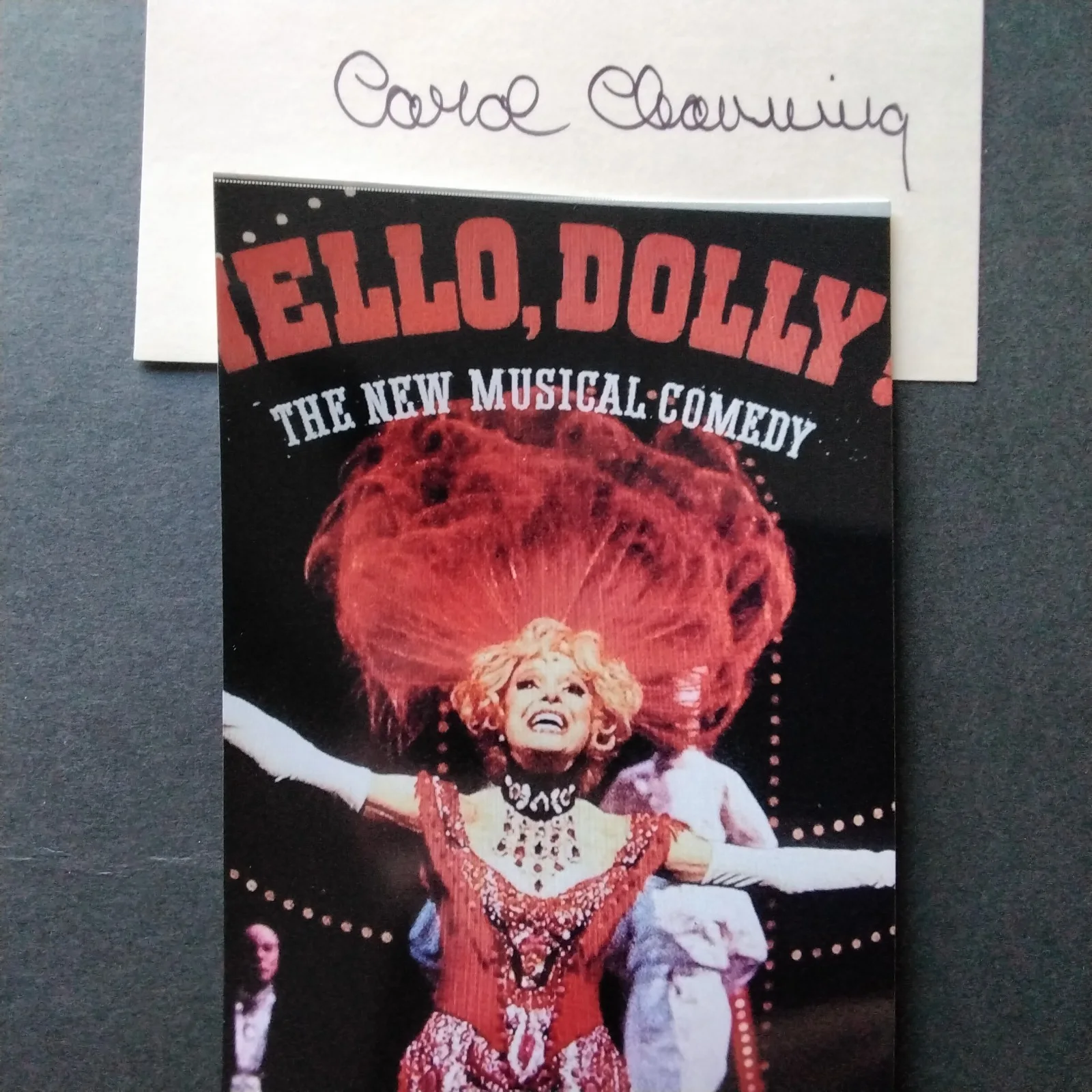 Carol Channing SIGNED Card Photo Stage Film Actress Hello Dolly Modern Millie, изображение 2