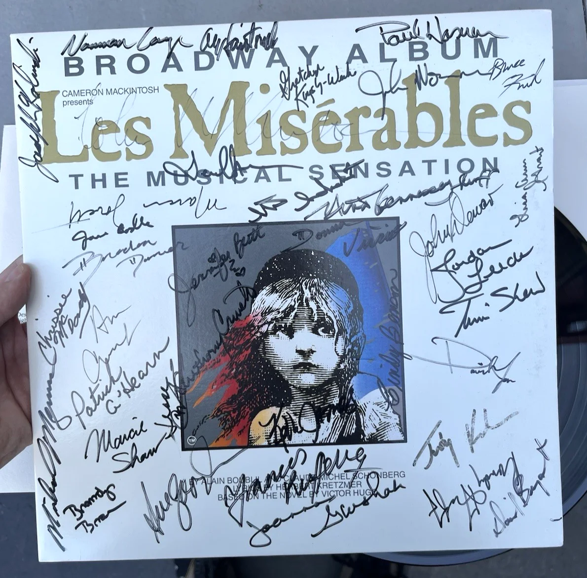 Les Miserables Album 1987 Signed by Original Broadway Cast Vinyl w/ 1 Record, изображение 2