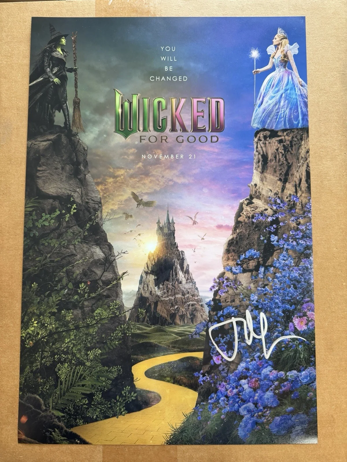 Jon M. Chu Signed Wicked For Good 12x18 movie Poster Autograph Exact Proof, изображение 2
