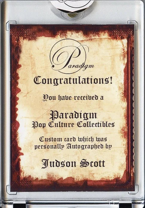 Judson Scott — -THE X-FILES- JUDSON SCOTT Signed/Autograph/Auto Certified Sci-Fi TV Card, изображение 2