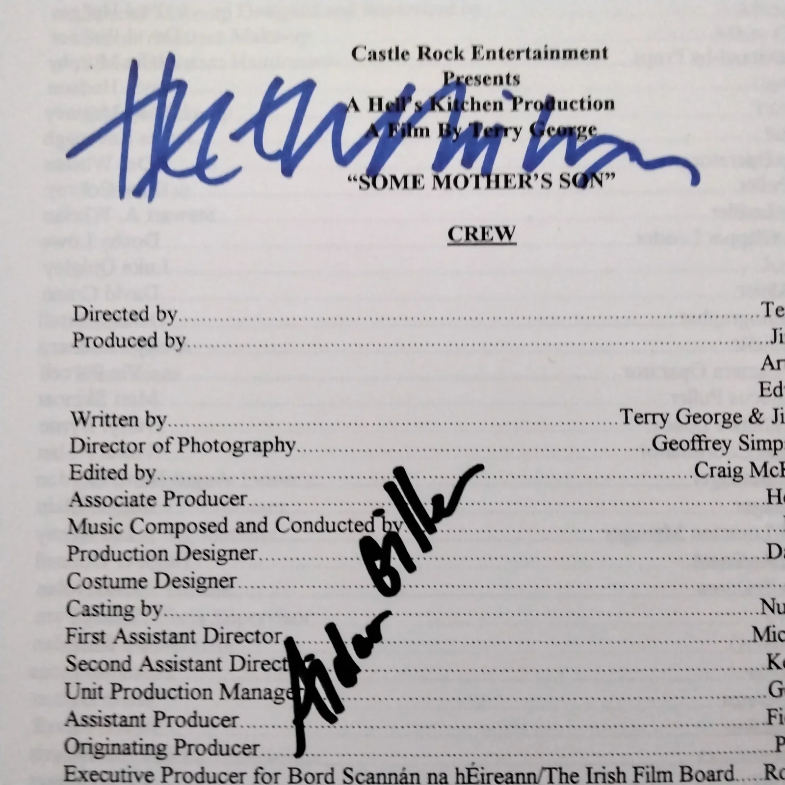 Helen Mirren * Fionnula Fianagan * Aidan Gillen SIGNED Page Some Mother's Son, изображение 5