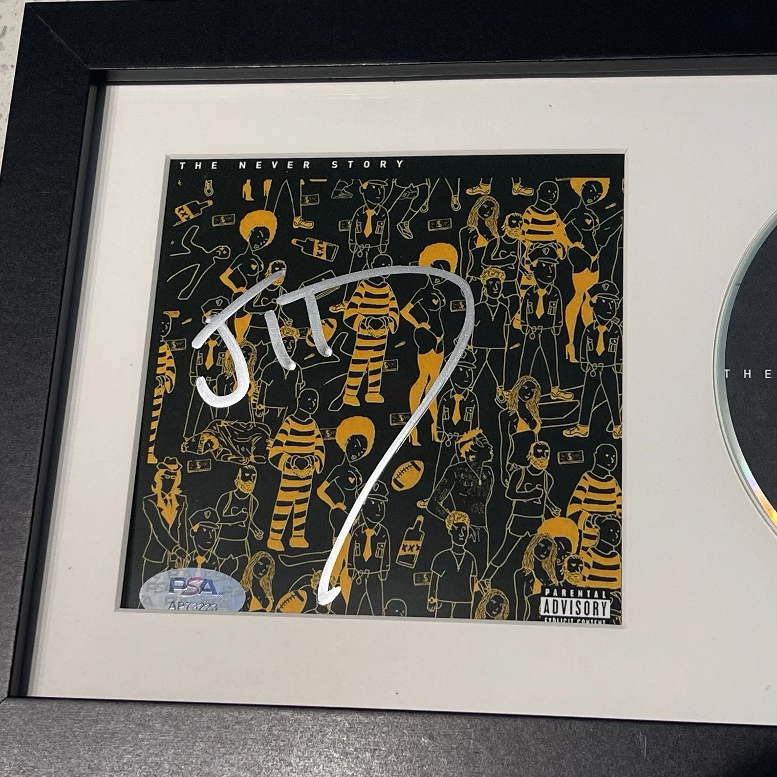 JID RAPPER SIGNED THE NEVER STORY CD ALBUM J.I.D AUTOGRAPH FRAMED PSA COA, изображение 2