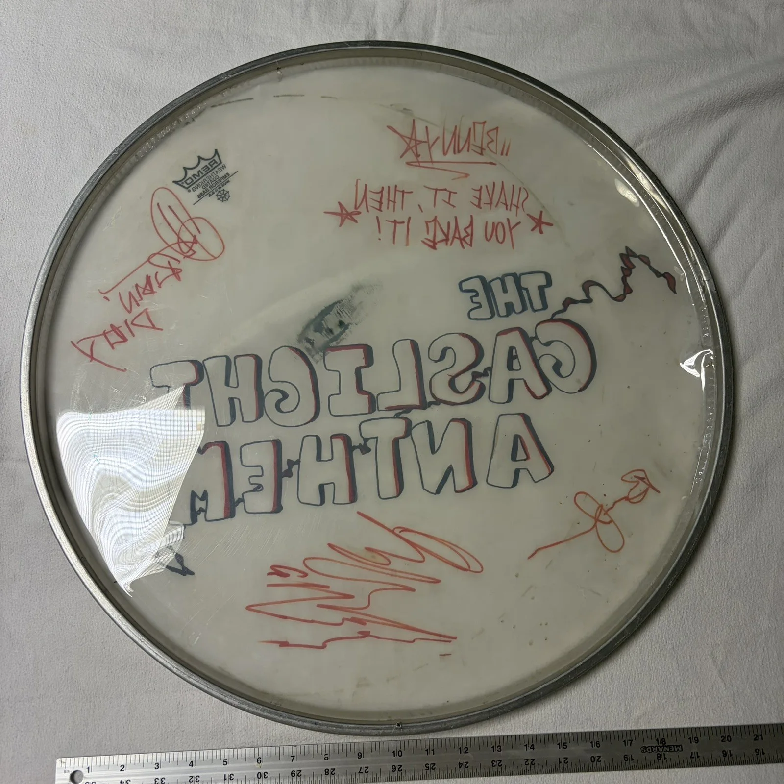 Gaslight Anthem Signed Drum Head Brian Fallon 59 Sound ULTRA RARE Autographed, изображение 4