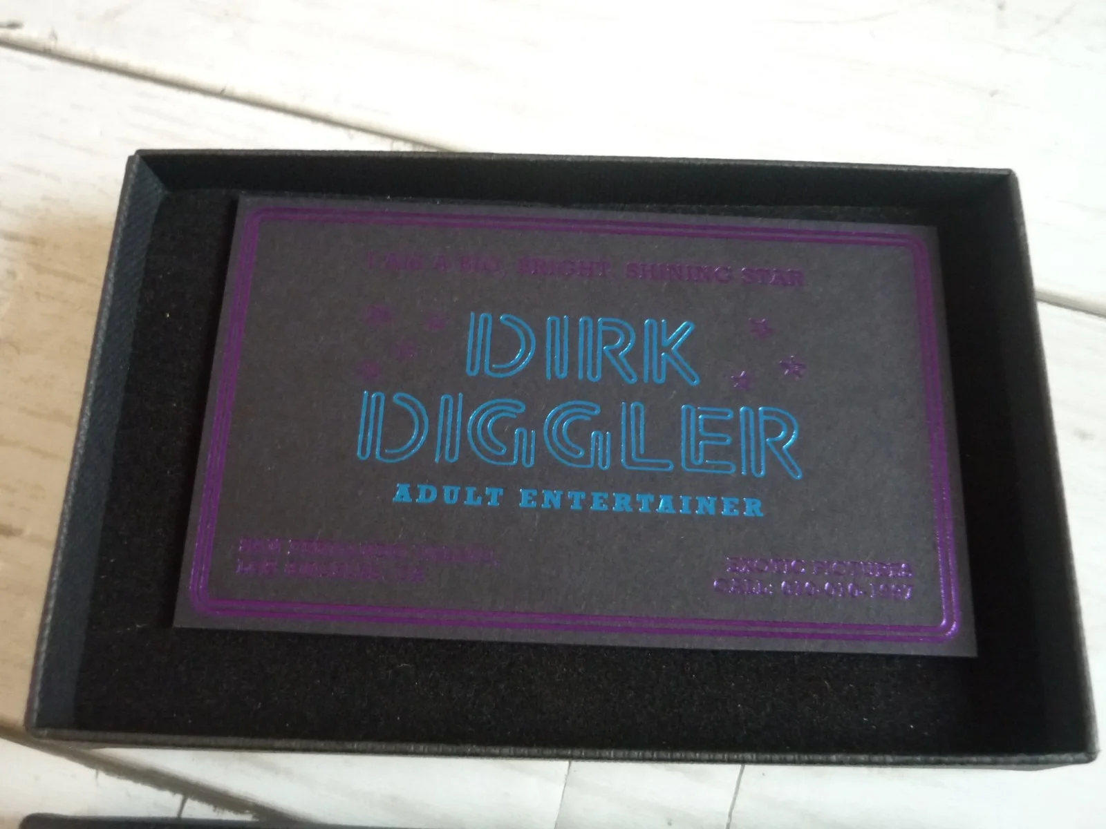 Movie replica prop boxed business card dirk diggler boogie nights, image 2