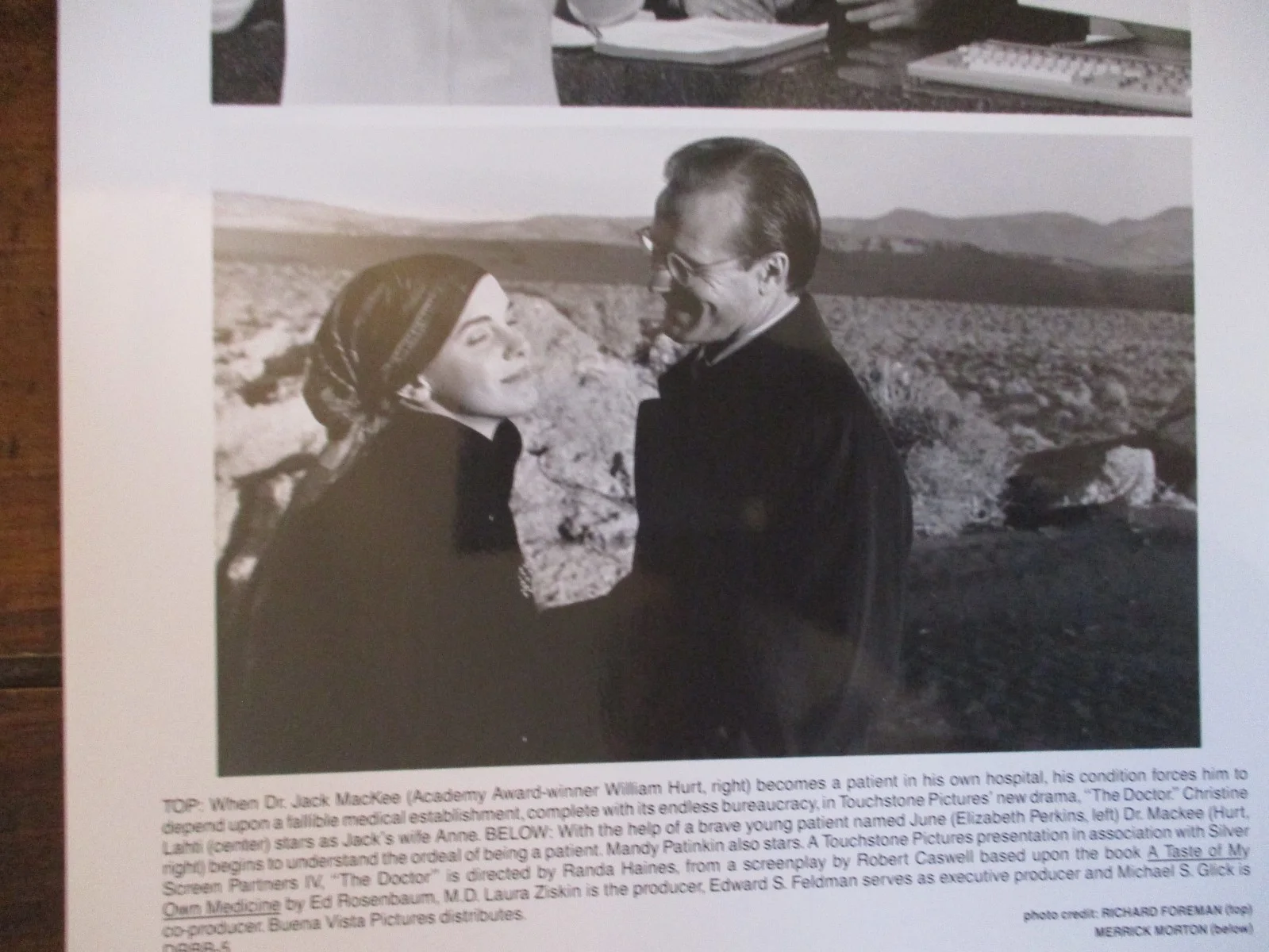 Elizabeth Perkins/William Hurt/Christine Lahti(THE DOCTOR)1991 8 x 10 B&W Photo, изображение 3