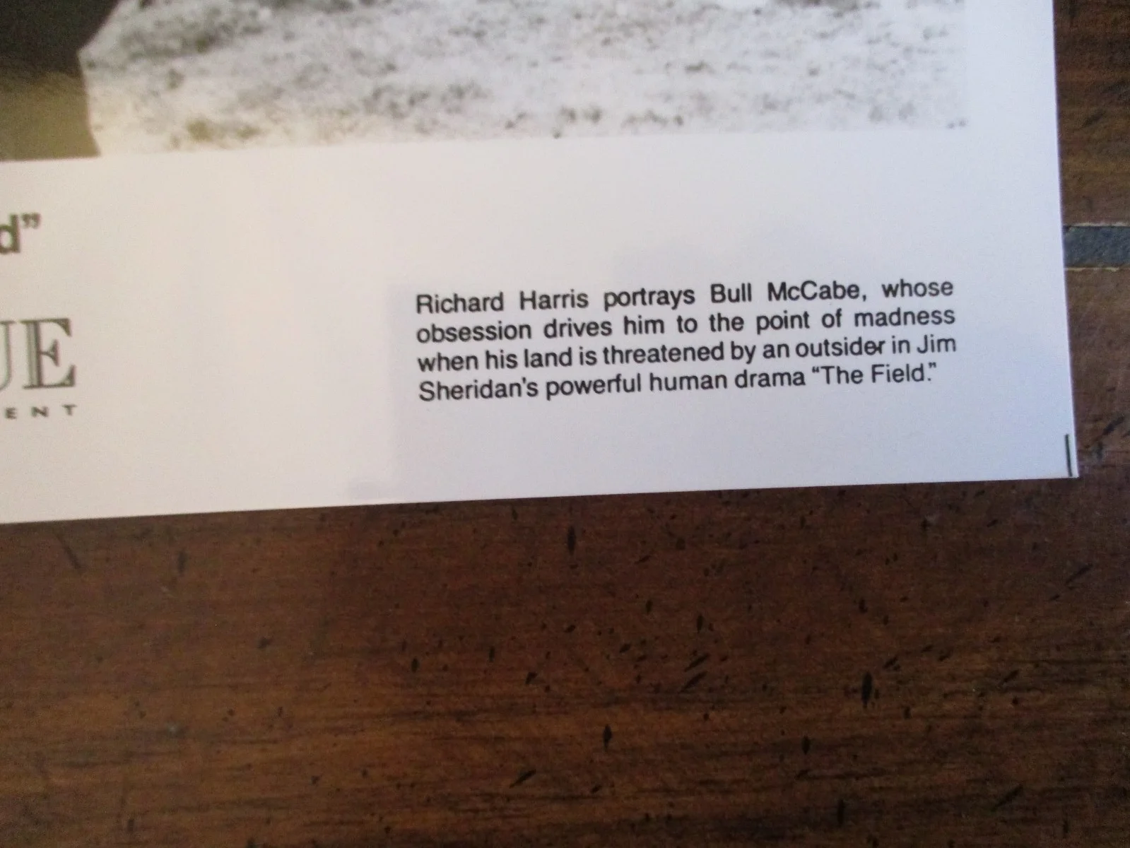 Richard Harris ("THE FIELD")1991 10 x 8 Glossy Black and White Press Photo, image 2