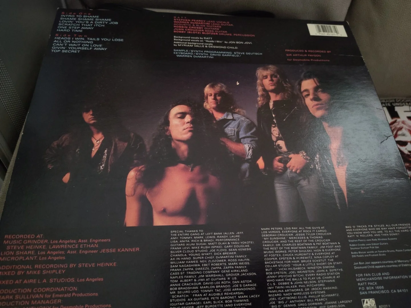 Ratt Signed Original 5 Detonator LP Cover Robin Crosby Pearcy Demartini Croucier, image 2