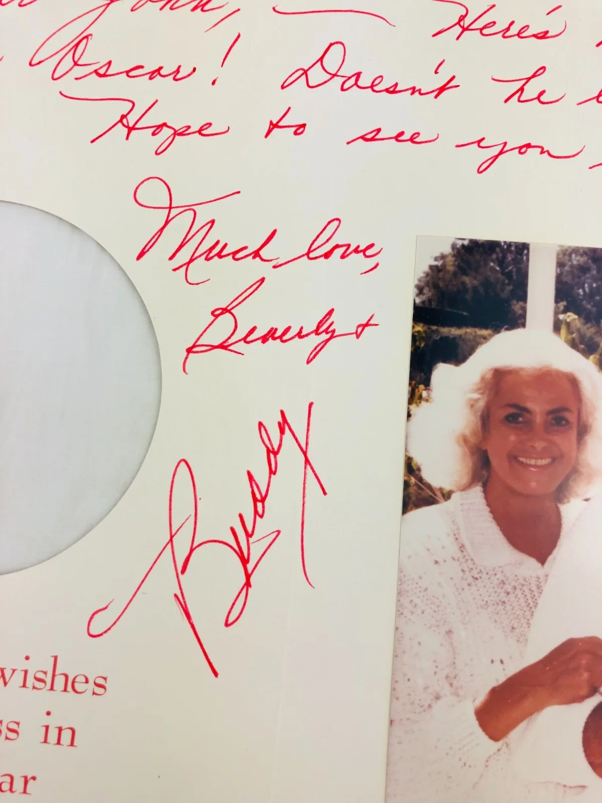 Charles, Beverly Rogers — Charles Buddy Rogers Hand Autographed Photo Holiday Card Oscar Award Wife *P47b, изображение 3