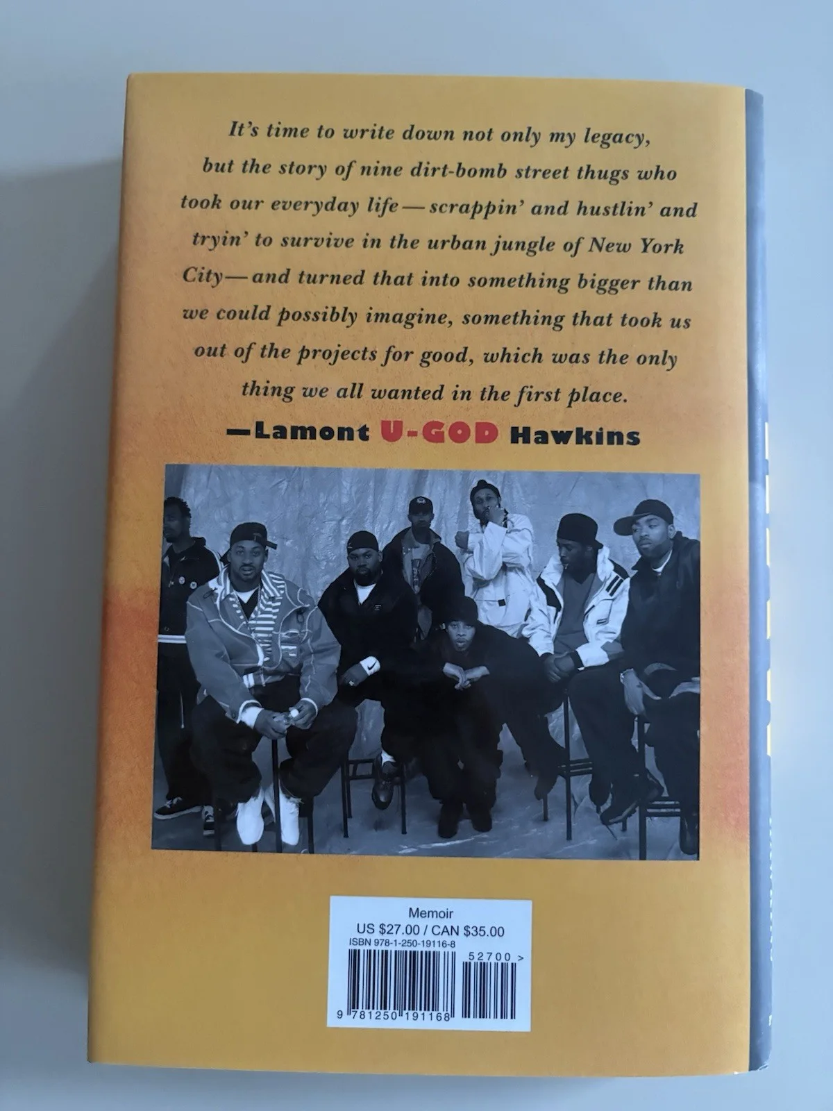 Lamont U-God Hawkins SIGNED Raw My Journey Into Wu-Tang Premiere Collectibles, image 4