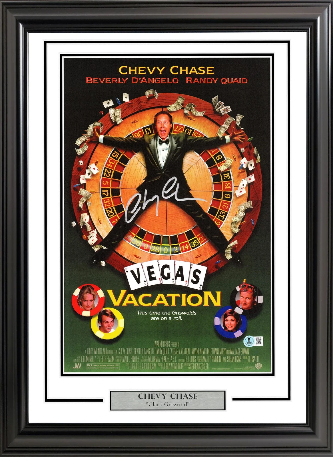 Chevy Chase — Chevy Chase Signed Framed 11x17 Vegas Vacation Movie Poster Beckett Wit