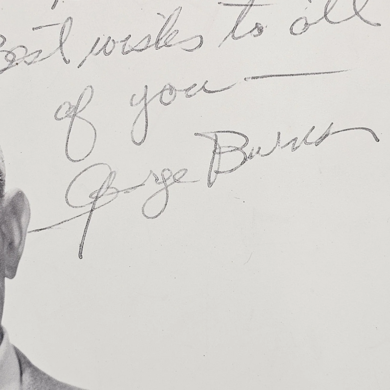 George Burns — GEORGE BURNS Signed 8X10 B&W 1950s Photo Autograph - SMOKING A CIGAR, изображение 3