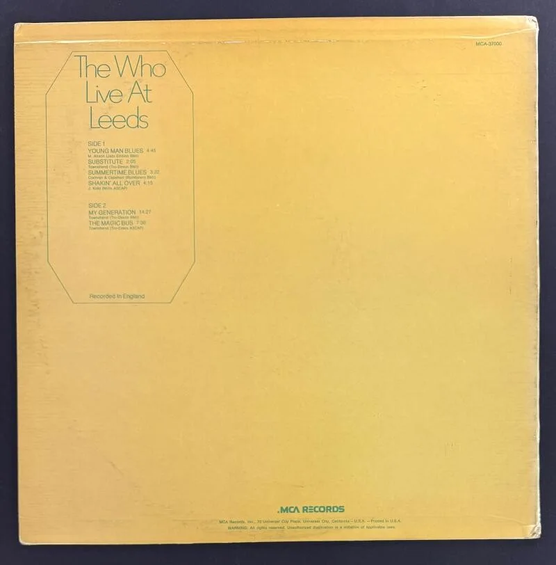 Pete Townshend — Pete Townshend The Who Signed Autograph Album Record - Live at Leeds w/ JSA COA, изображение 2