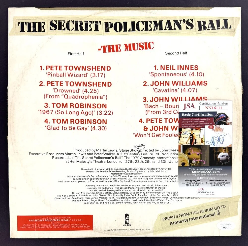 Pete Townshend — Pete Townshend The Who Signed Autograph Album Record Secret Policeman's Ball JSA, изображение 2