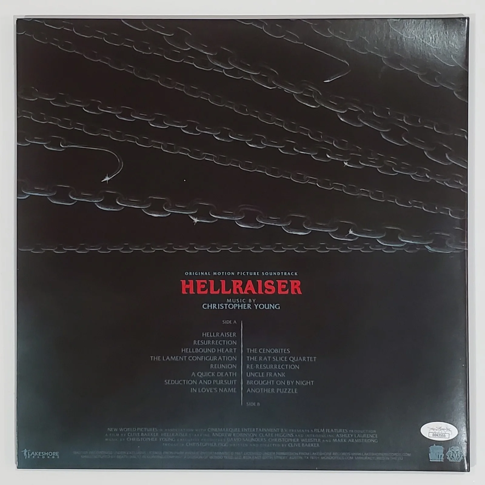 CLIVE BARKER DOUG BRADLEY SIGNED HELLRAISER LP VINYL RECORD ALBUM W/JSA CERT, image 2