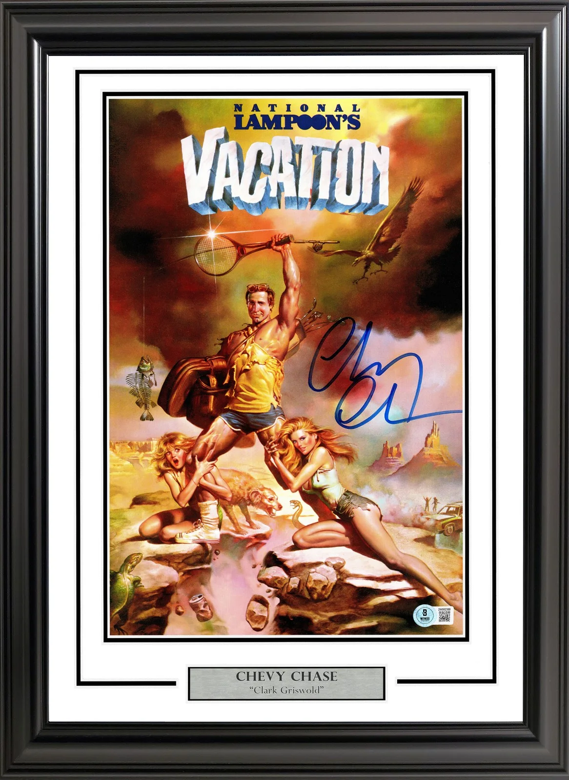 Chevy Chase — Chevy Chase Signed Framed 11x17 Vacation Movie Poster Beckett Wit
