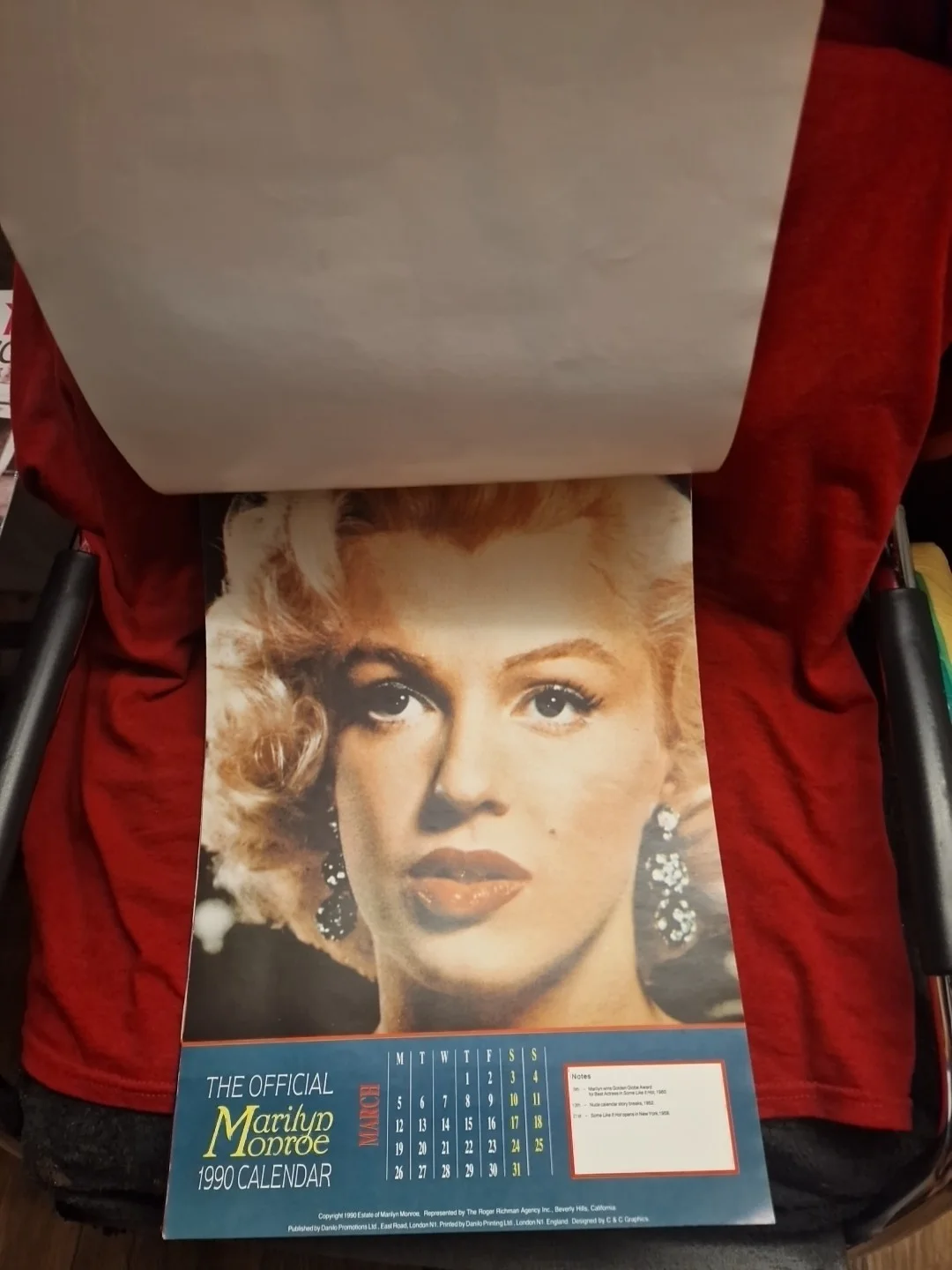 Marilyn Monroe Calender 1990 Vintage, image 2
