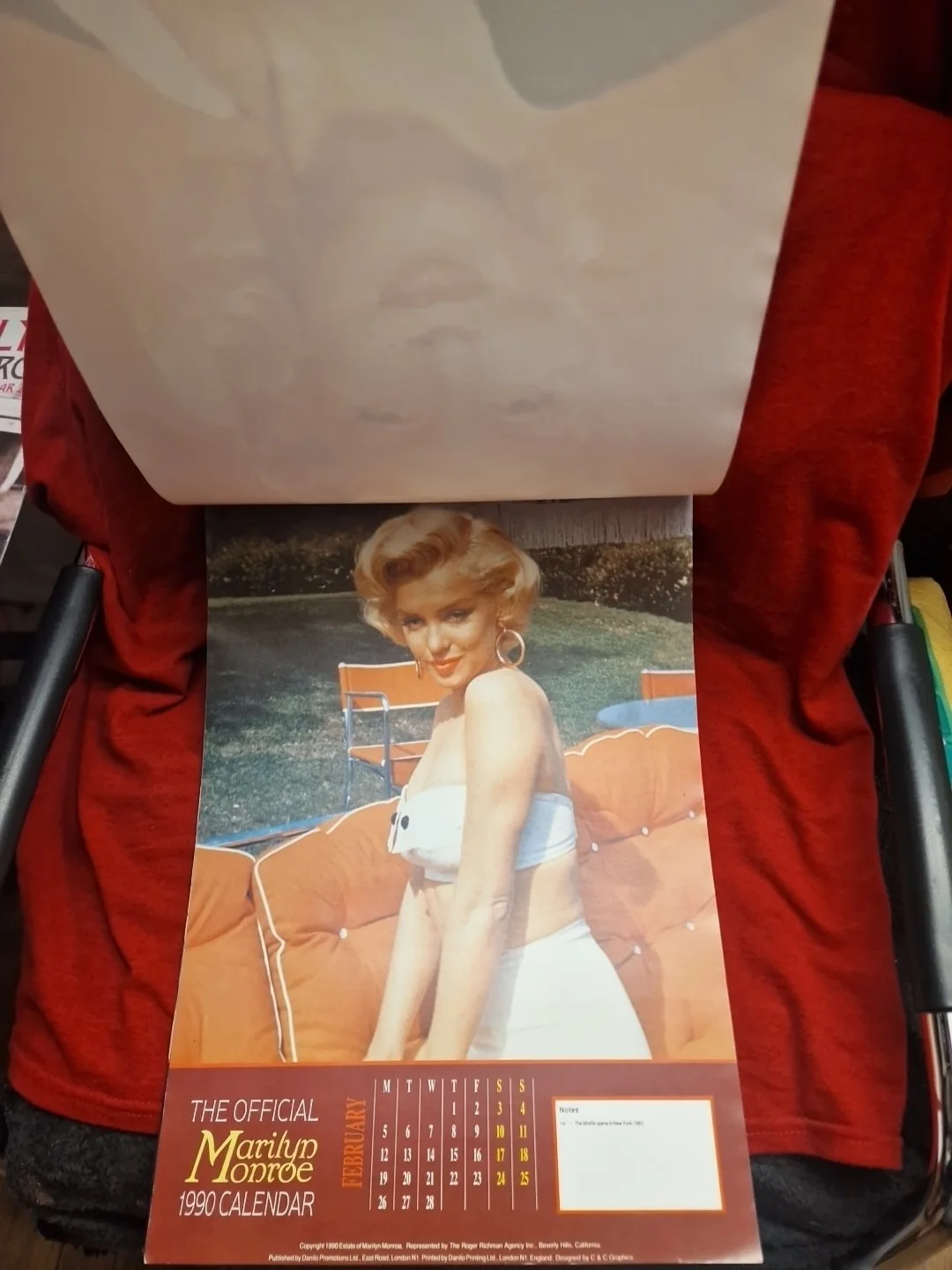 Marilyn Monroe Calender 1990 Vintage, image 3
