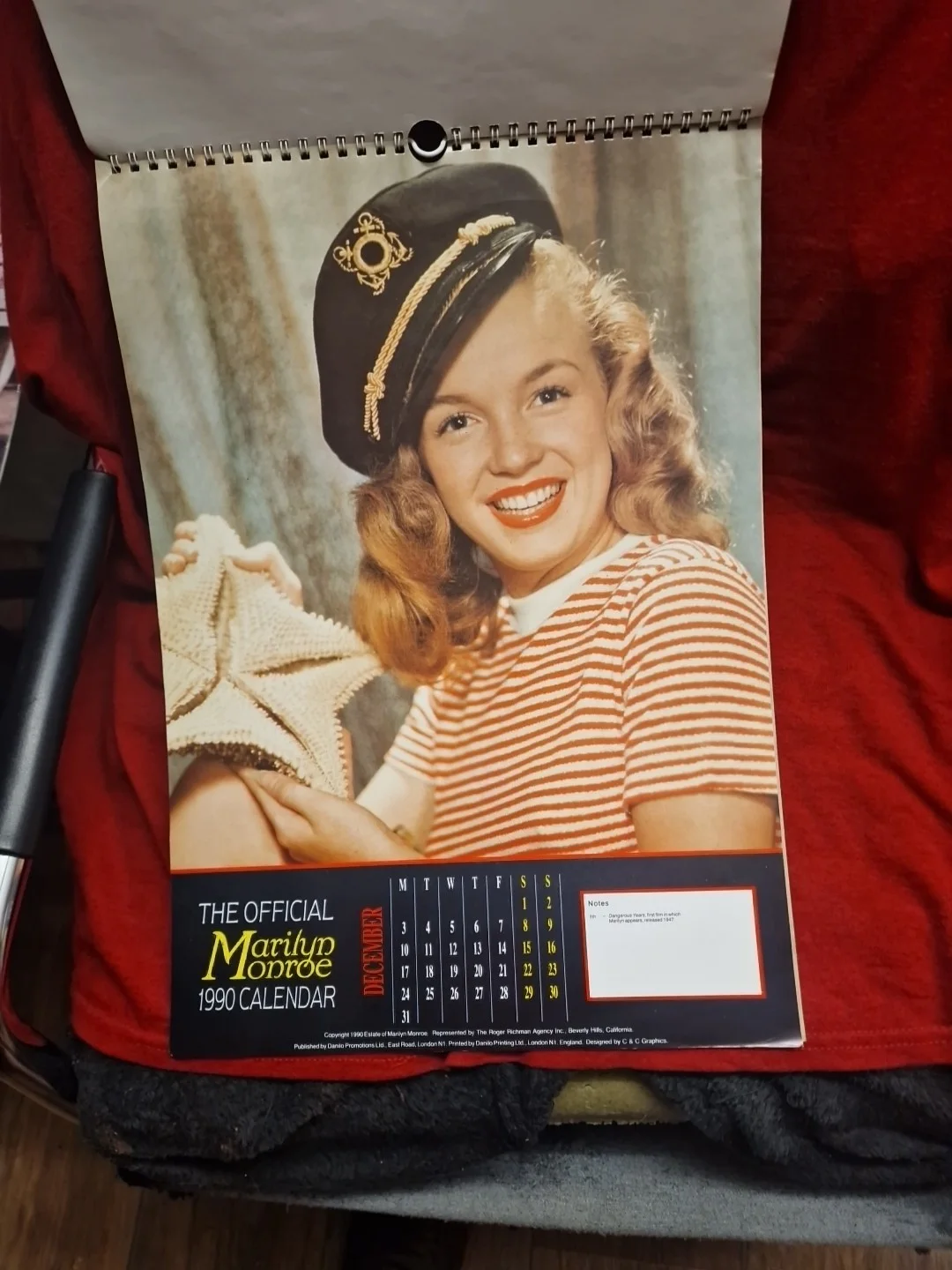 Marilyn Monroe Calender 1990 Vintage, image 4